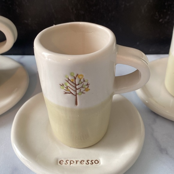 Starbucks/Rae Dunn 2009 Fall/Autumn Tree of Life Espresso Mugs/Saucers - Picture 2 of 3